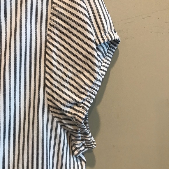 Norma Kamali Cap Sleeve Woven Shirt Dress Mattress Tick - Picture 5 of 9